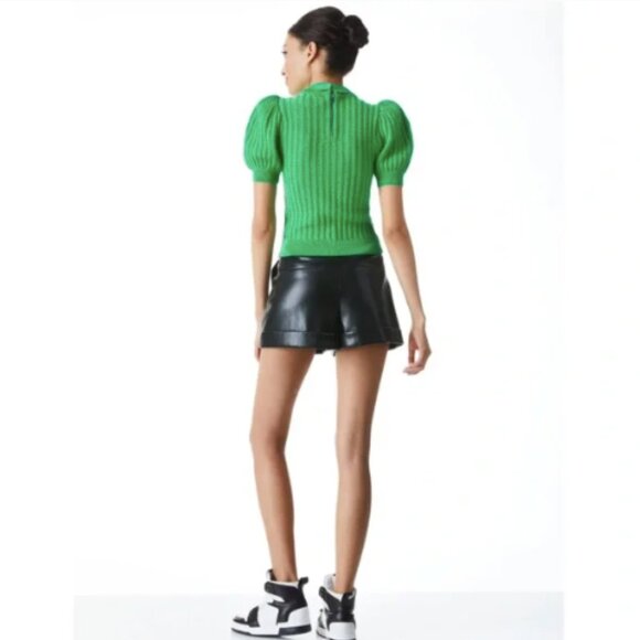 Alice + Olivia Green Puff Sleeve Sweater - Picture 3 of 7